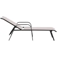 Sunbed - beige - steel frame - adjustable backrest