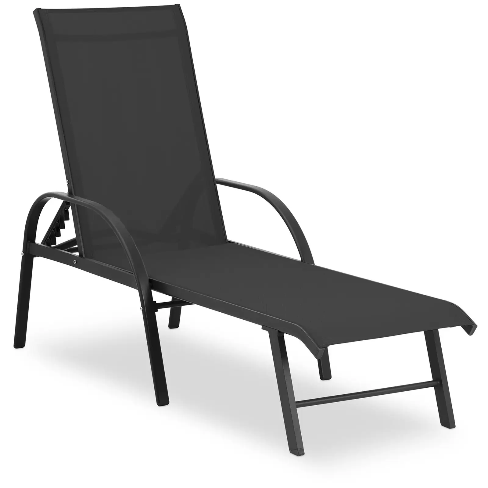 Sunbed - black - aluminium frame - adjustable backrest