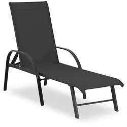 ligstoel - zwart - aluminium frame - verstelbare rugleuning
