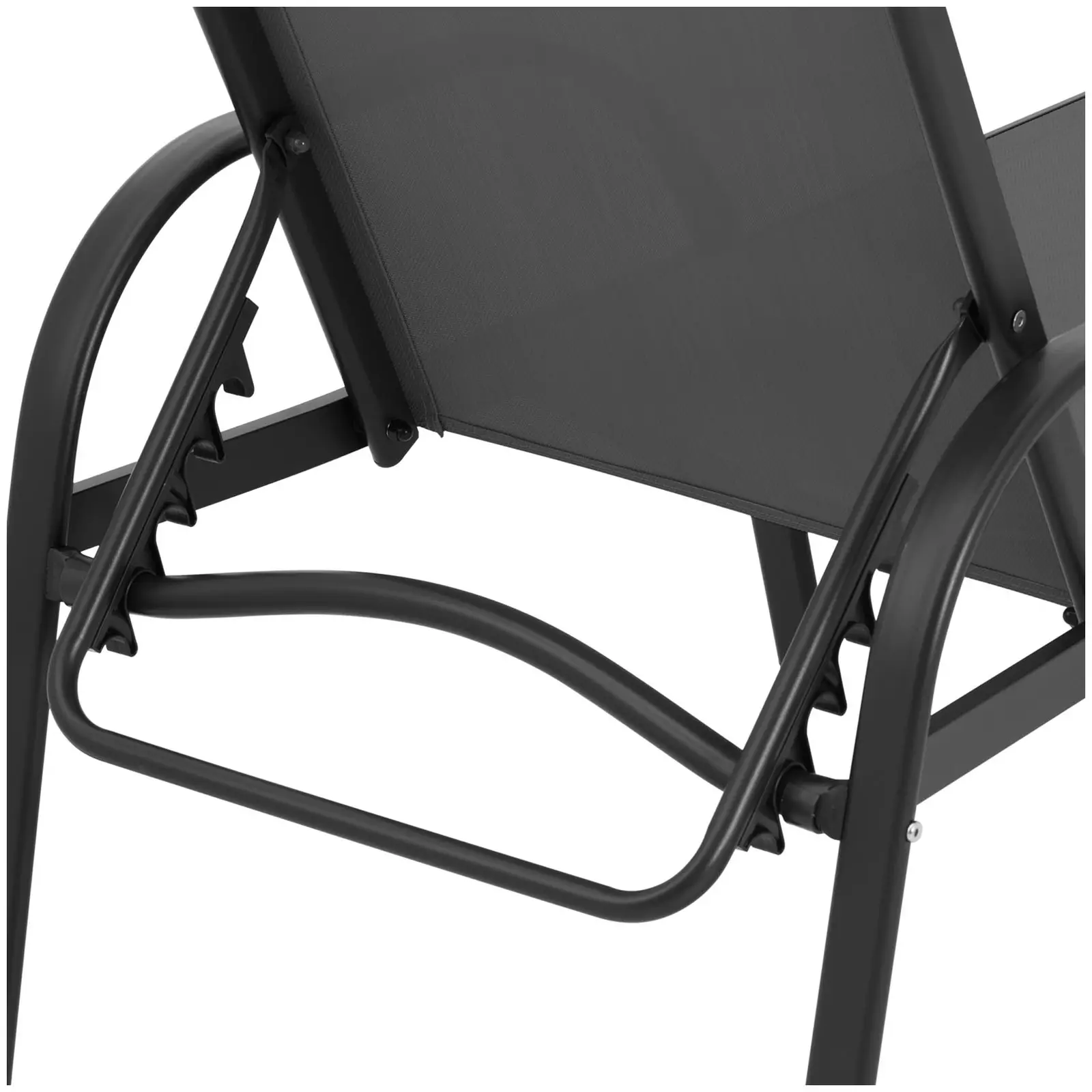 Chaise longue de jardin - Noire - Structure en aluminium - Dossier réglable