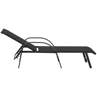 Sunbed - black - aluminium frame - adjustable backrest