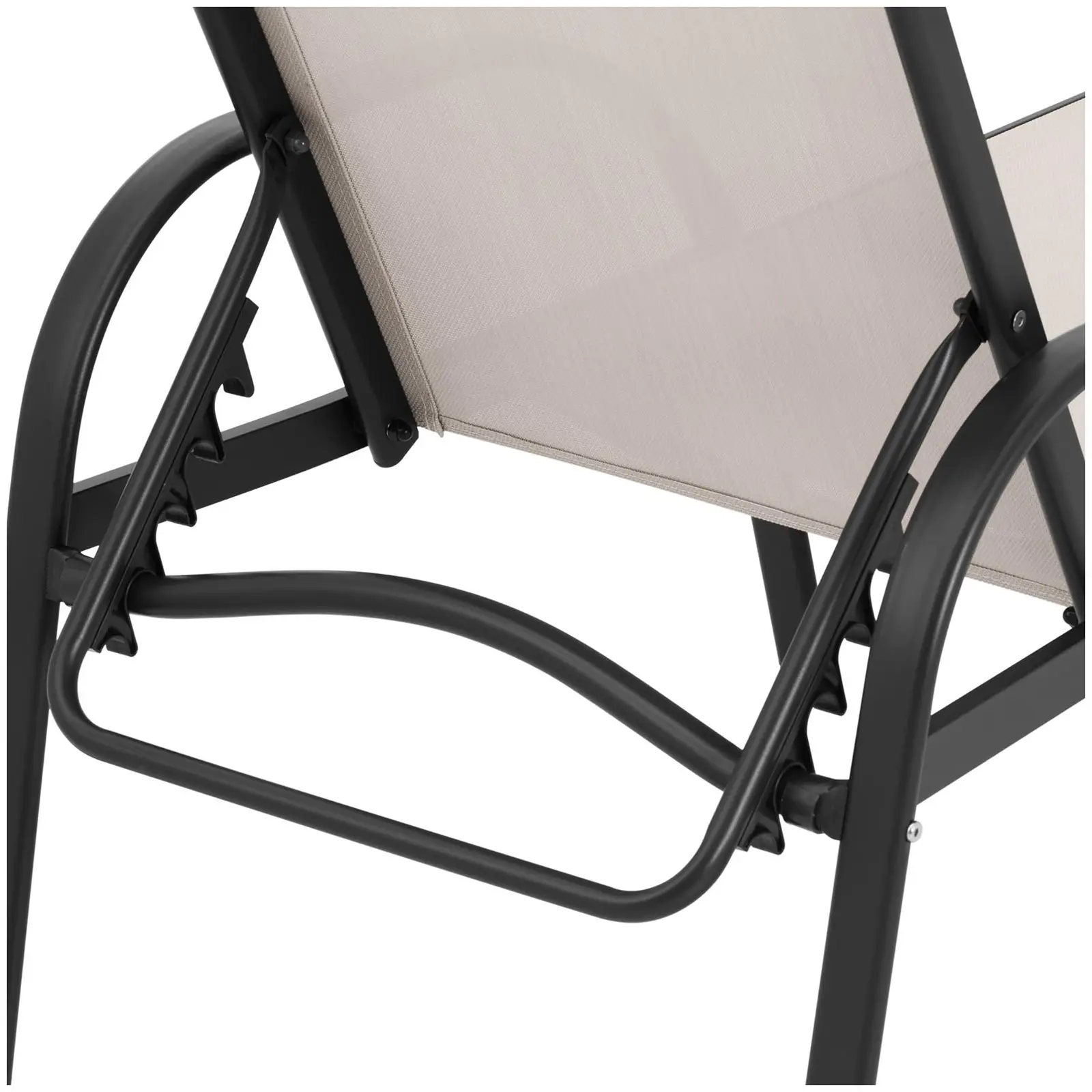 Sunbed - beige - aluminium frame - adjustable backrest