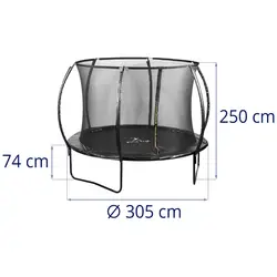 Trampoline de jardin - ⌀305 cm - 120 kg - Filet