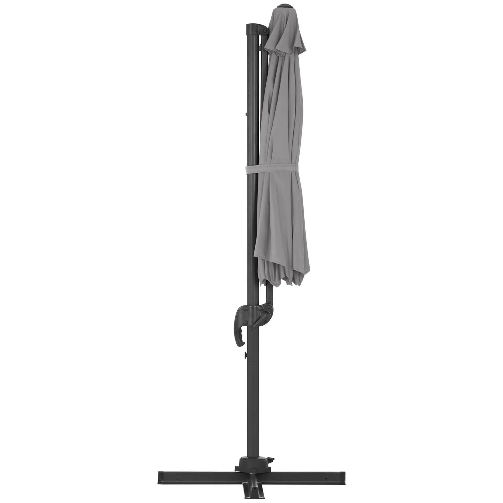 Parasol ogrodowy wiszący - ciemnoszary - okrągły - Ø300 cm - uchylny (Odporność na promienie UV: Tak)