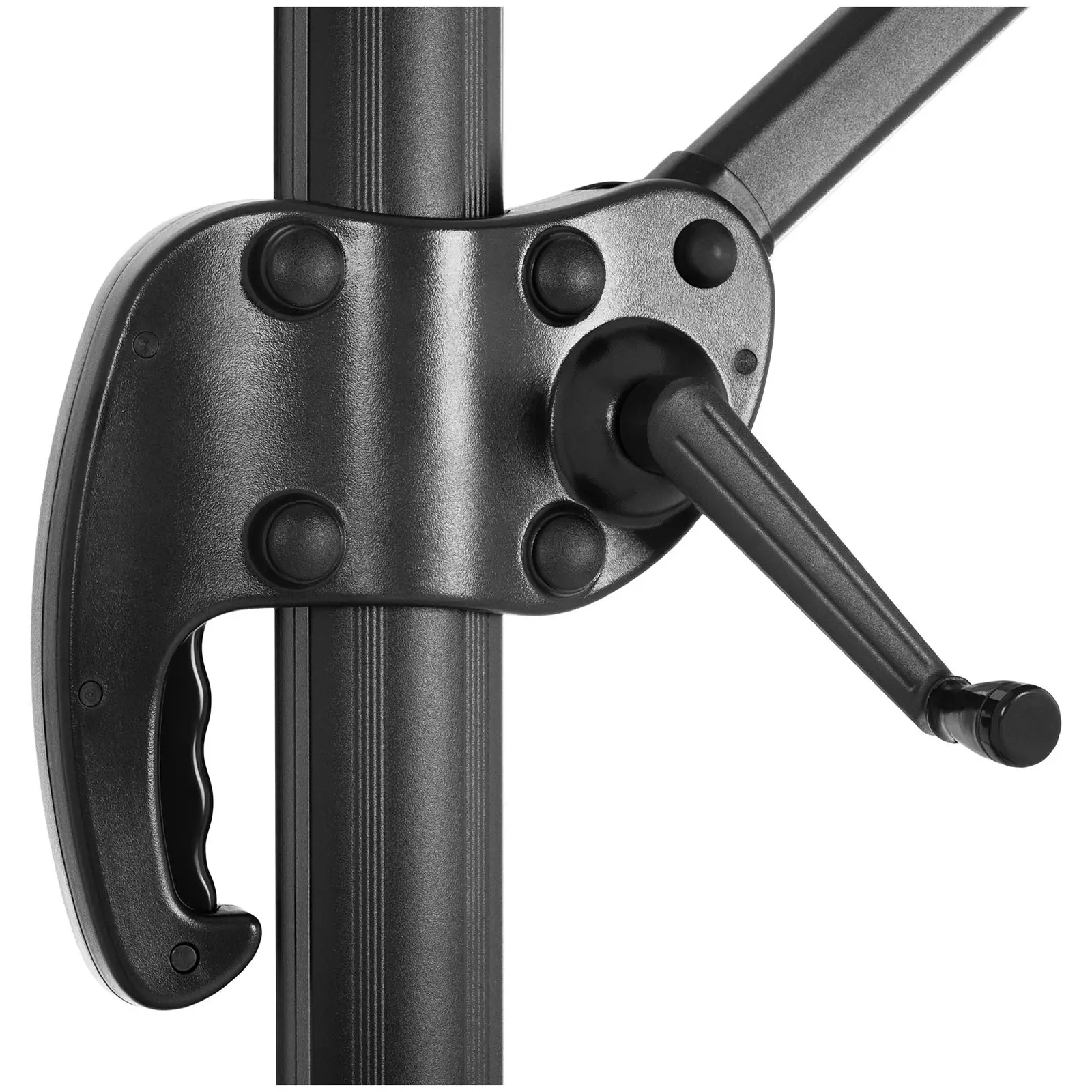 Parasol déporté - Gris foncé - Rond - Ø 300 cm - Inclinable et pivotant (Matériau(x): Aluminium)