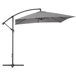Градински чадър - тъмно сив - квадратен - 250 x 250 см - с възможност за накланяне