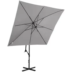 Parasol déporté - Gris foncé - Rectangulaire - 250 x 250 cm - Inclinable