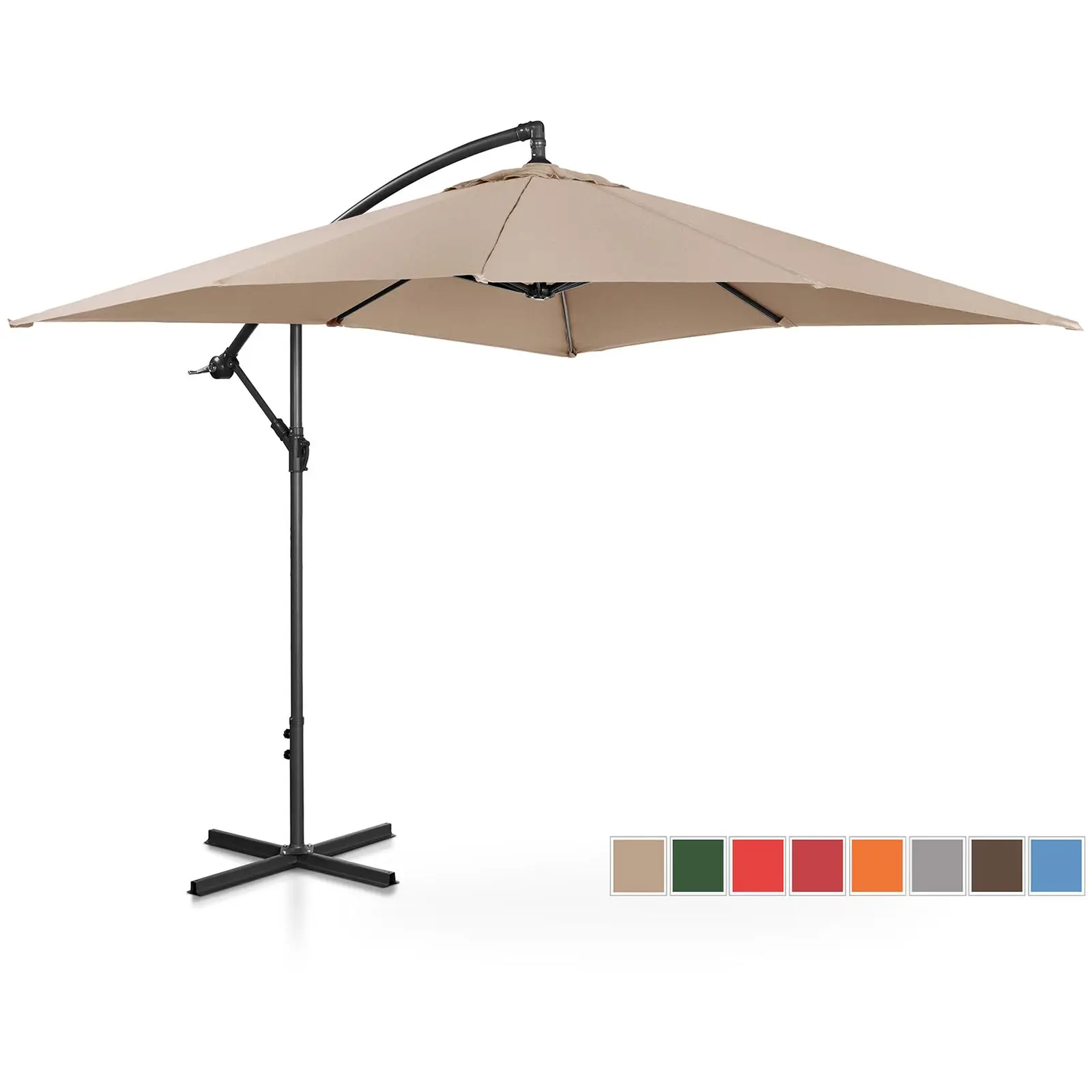 Outlet Parasol ogrodowy wiszący - kremowy - kwadratowy - 250 x 250 cm - uchylny