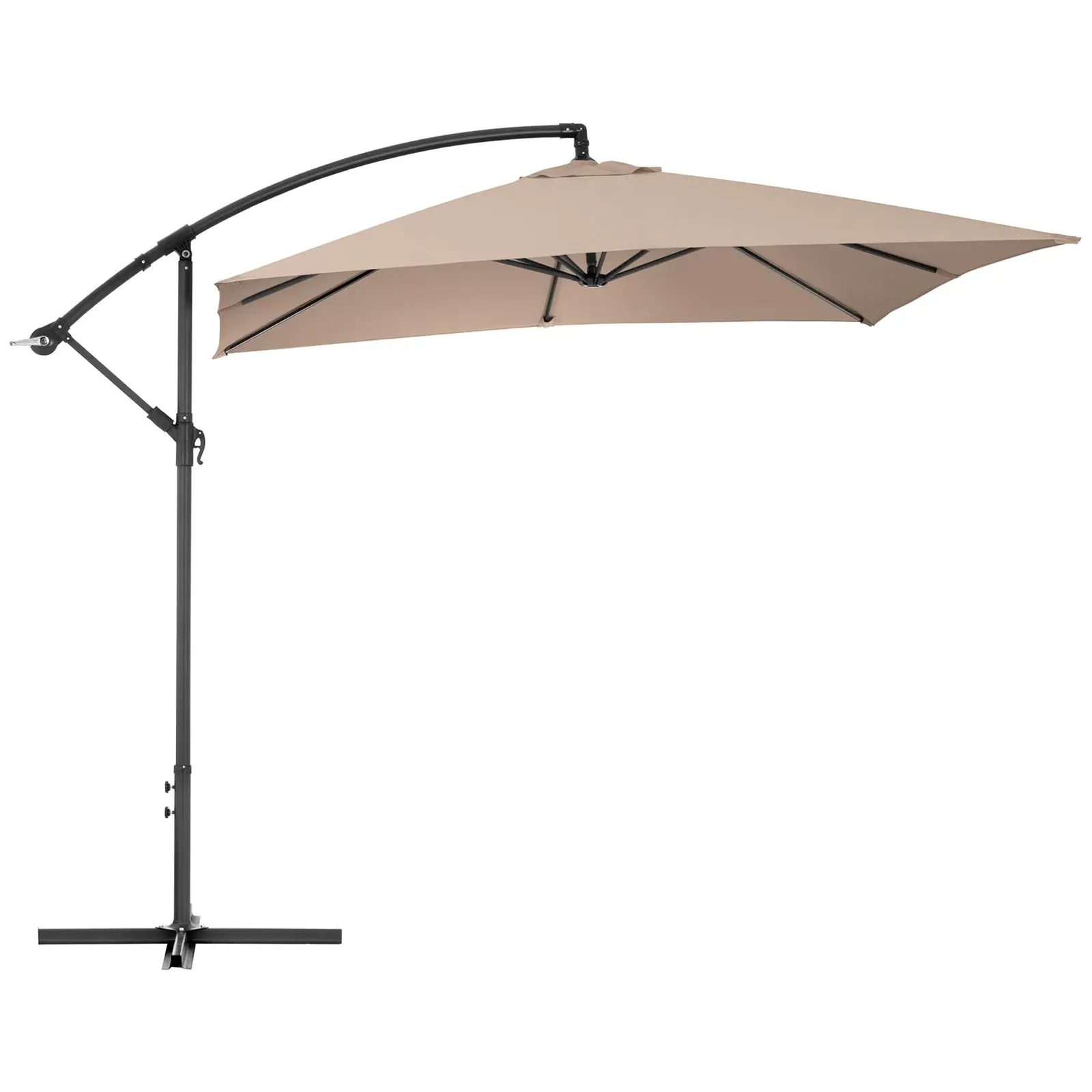 Parasol déporté - Crème - Rectangulaire - 250 x 250 cm - Inclinable (Avec socle: Oui)