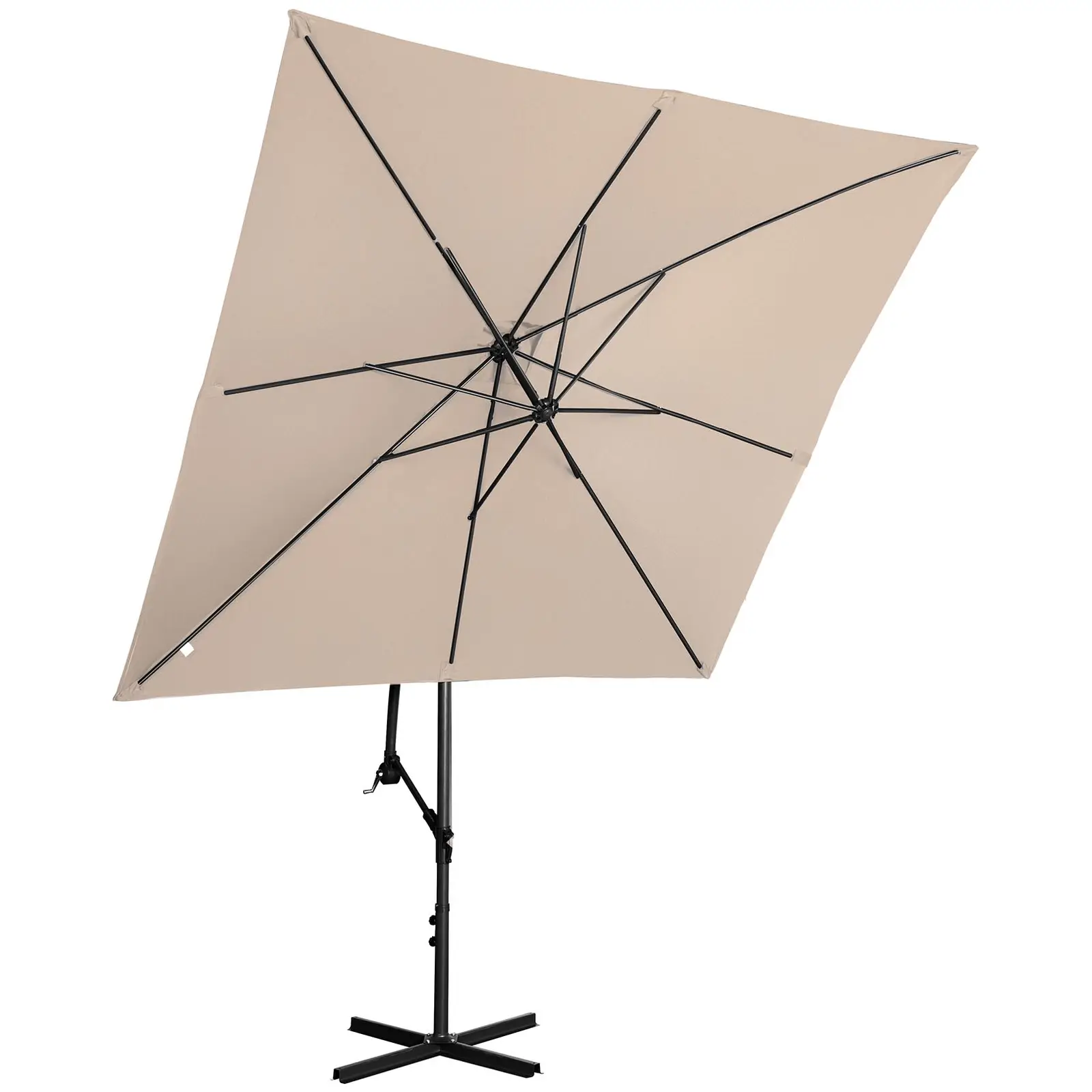 Parasol déporté - Crème - Rectangulaire - 250 x 250 cm - Inclinable (Forme: Carrée)