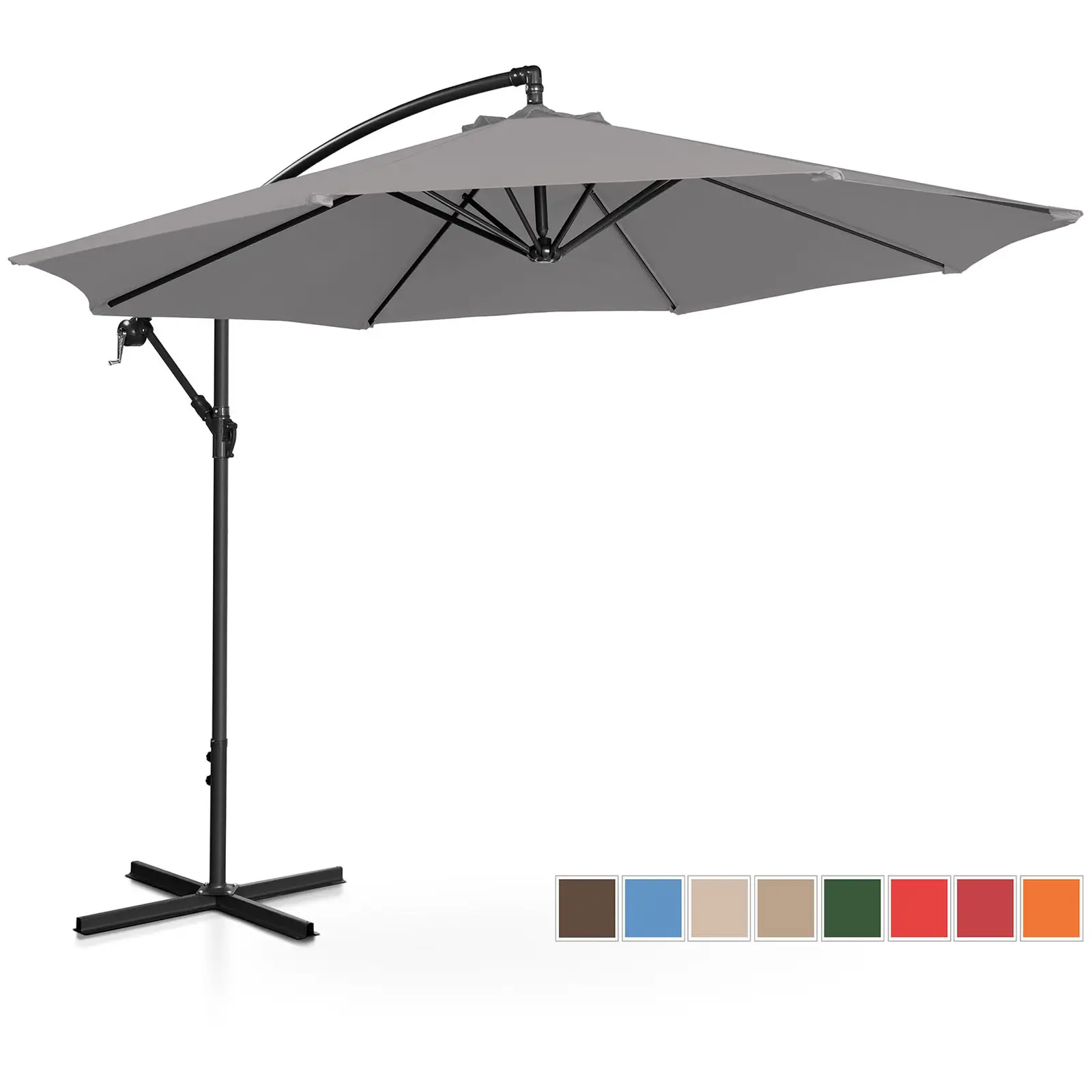 Garden umbrella - dark grey - round - Ø 300 cm - tiltable