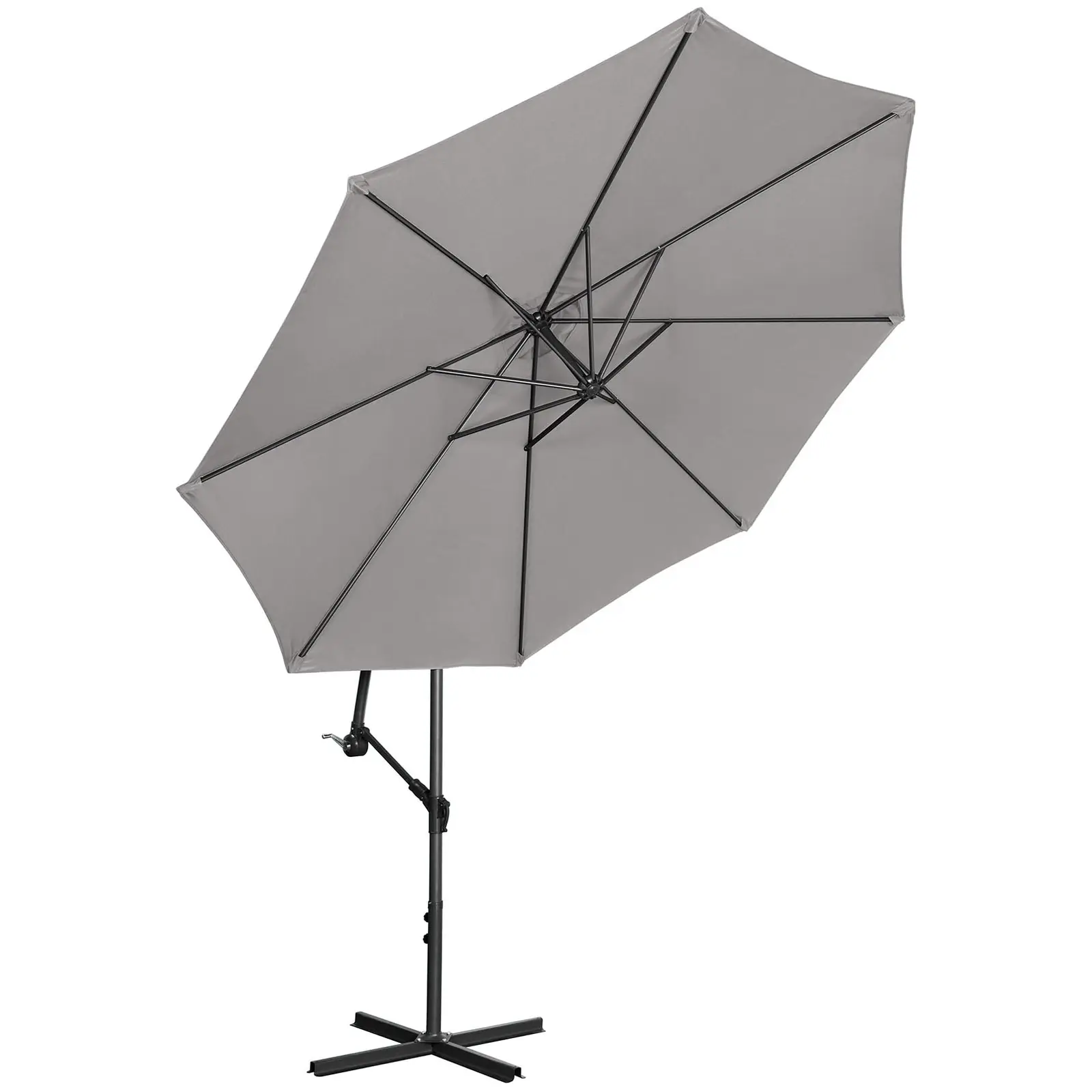 Vrtni dežnik - temno siv - okrogel - Ø 300 cm - nagibni