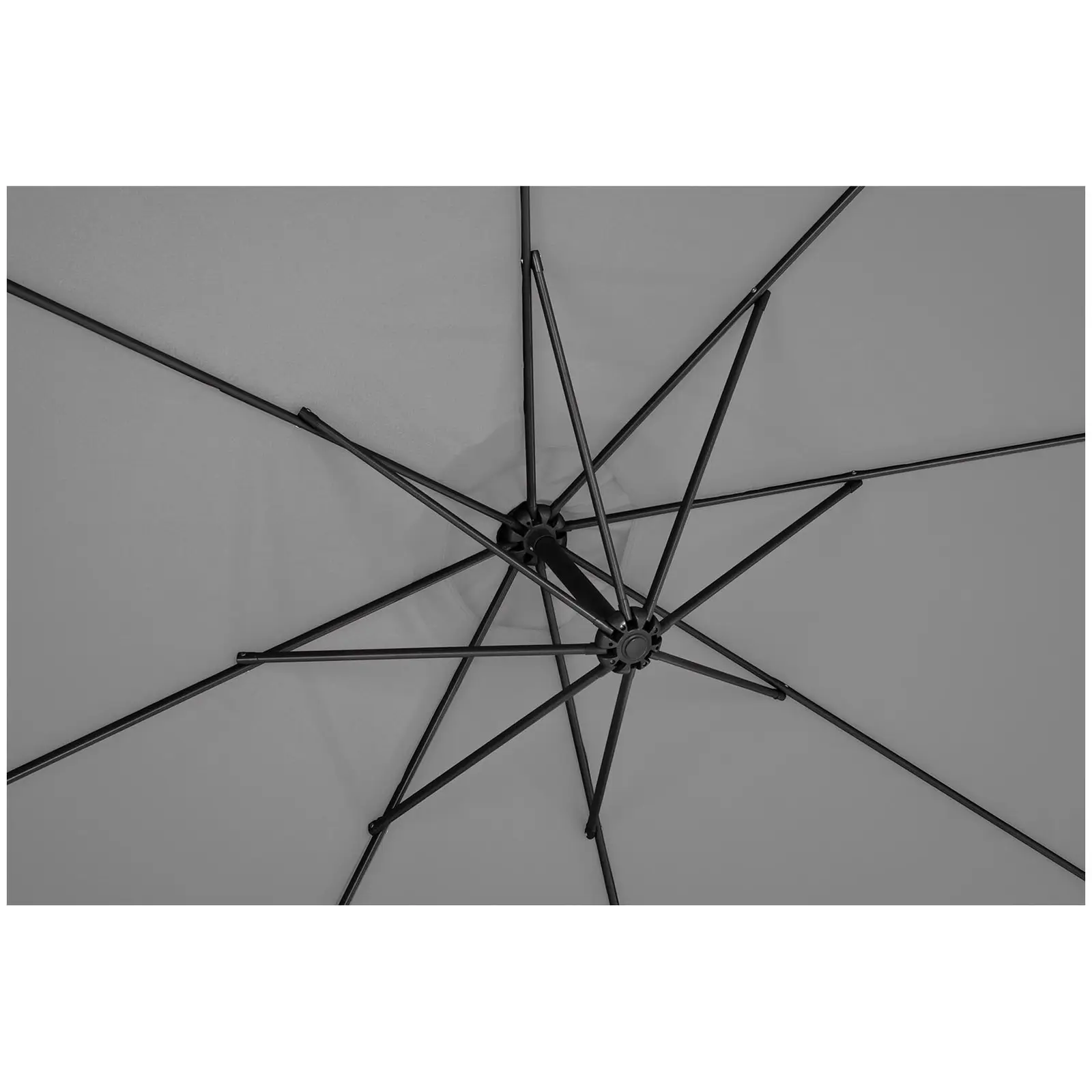Parasoll - Mørkegrå - rund - Ø 300 cm - vippbar