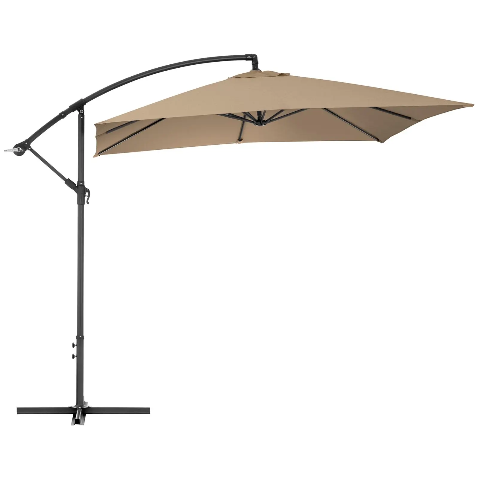 Parasol ogrodowy wiszący - szarobrązowy - kwadratowy - 250 x 250 cm - uchylny