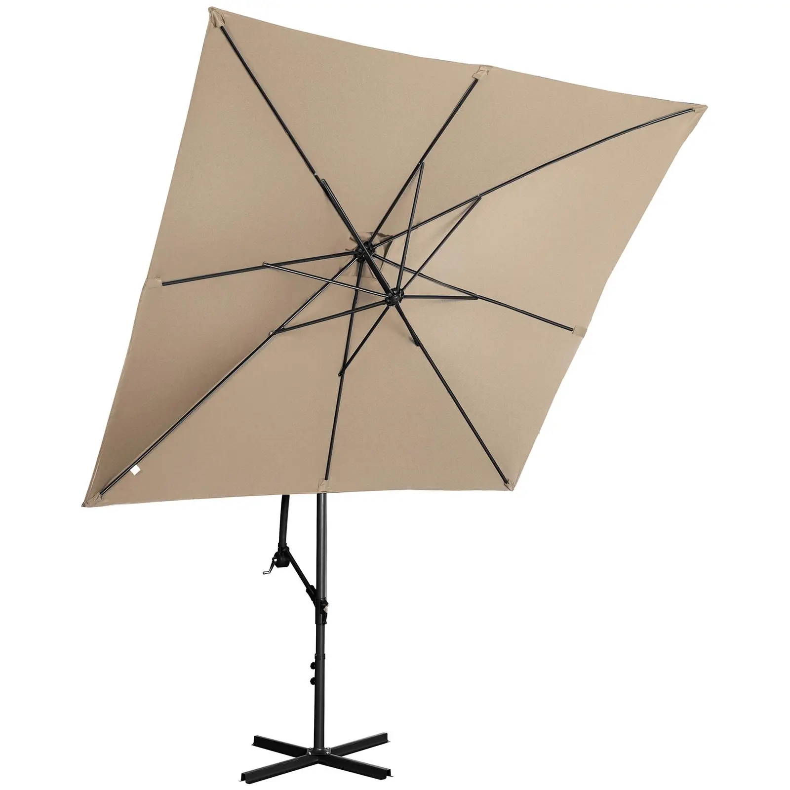 Parasol ogrodowy wiszący - szarobrązowy - kwadratowy - 250 x 250 cm - uchylny