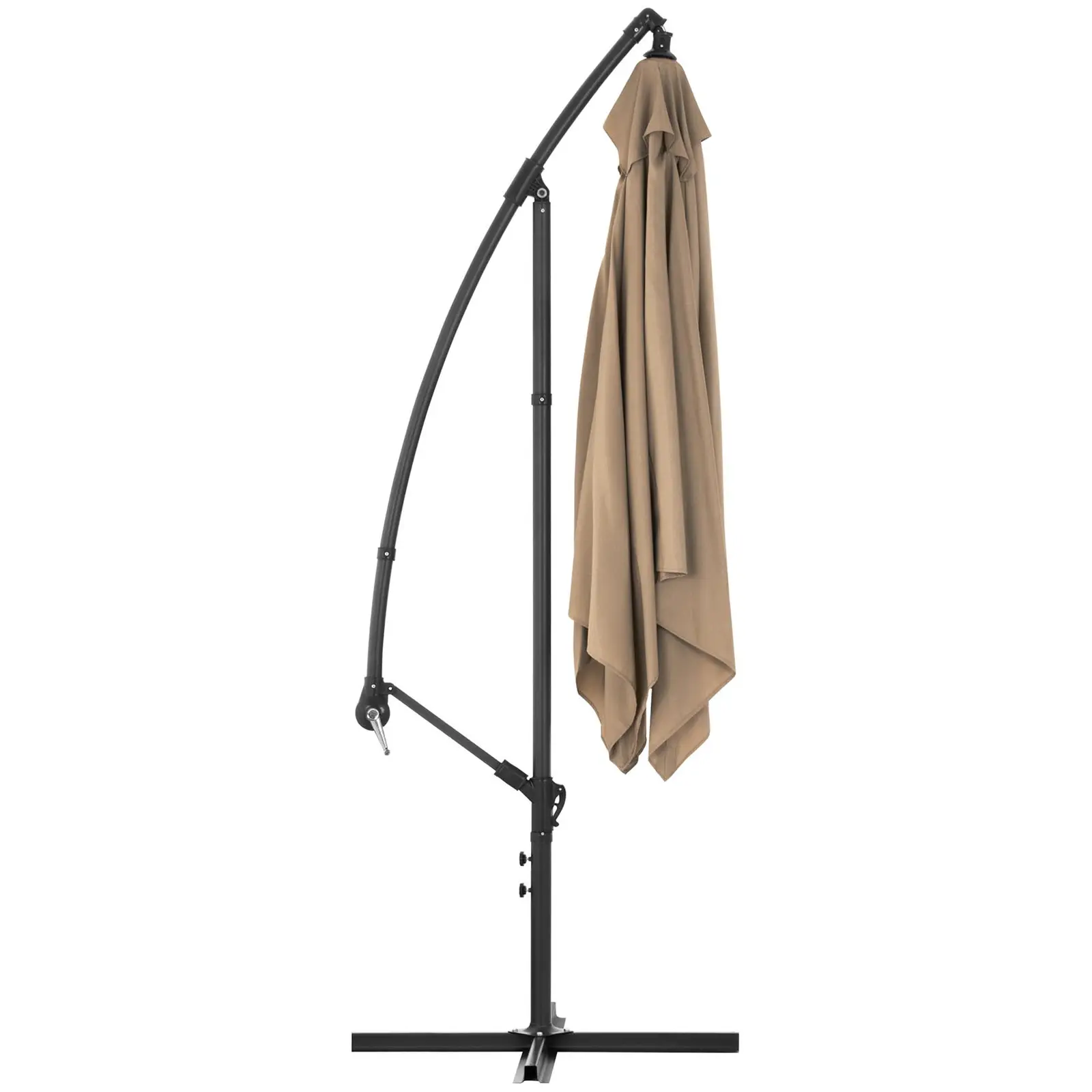 Boční slunečník - šedohnědý - čtvercový - 250 x 250 cm - naklápěcí (Odolnost proti UV záření: Ano)