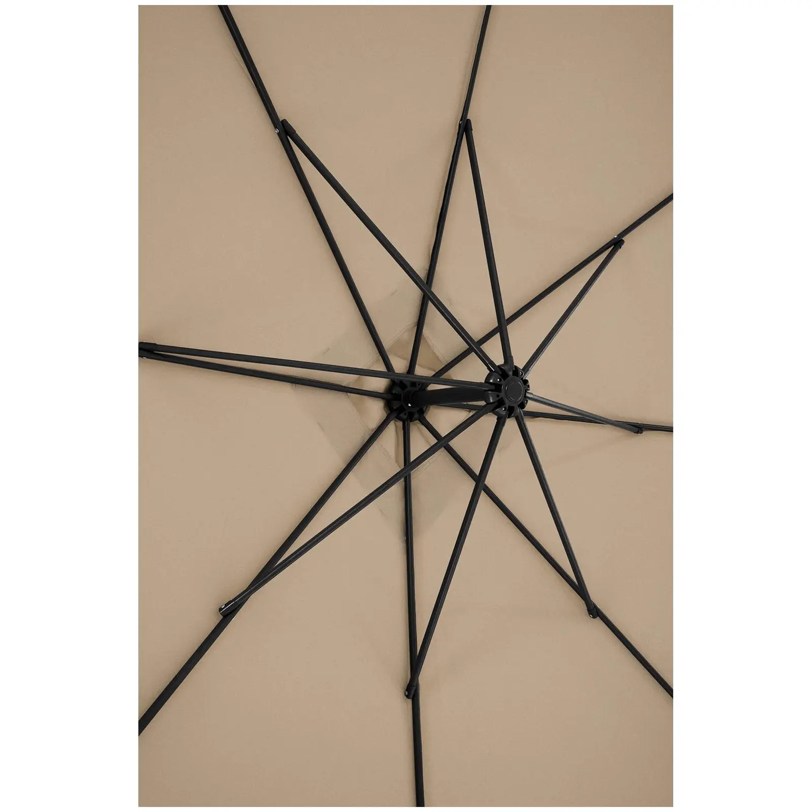 Boční slunečník - šedohnědý - čtvercový - 250 x 250 cm - naklápěcí (Vodotěsný materiál: Ne)