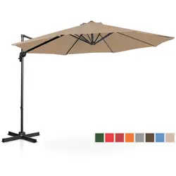 Sodo skėtis - Taupe - apvalus - Ø 300 cm - pakreipiamas ir pasukamas