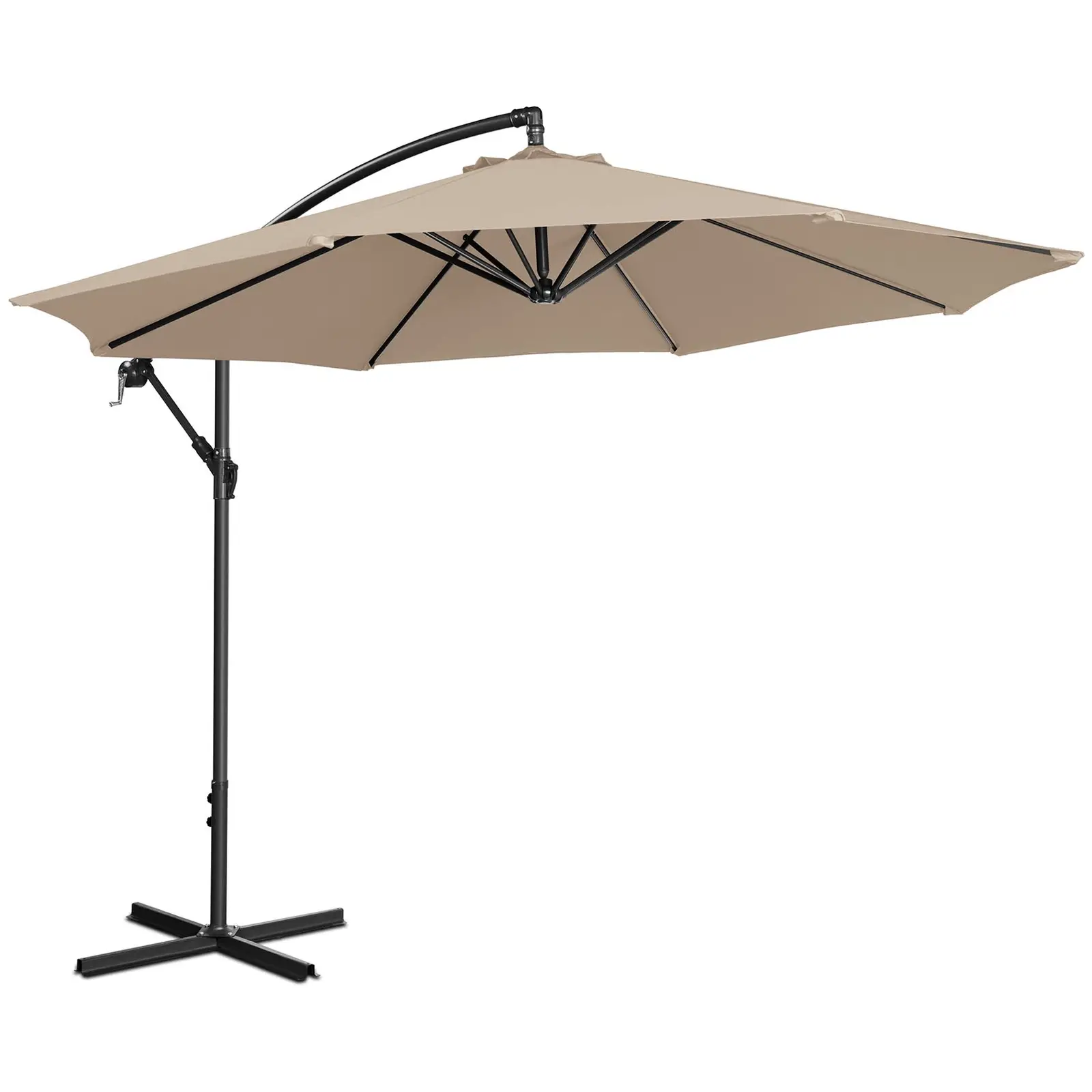 Parasol ogrodowy wiszący - kremowy - okrągły - Ø300 cm - uchylny