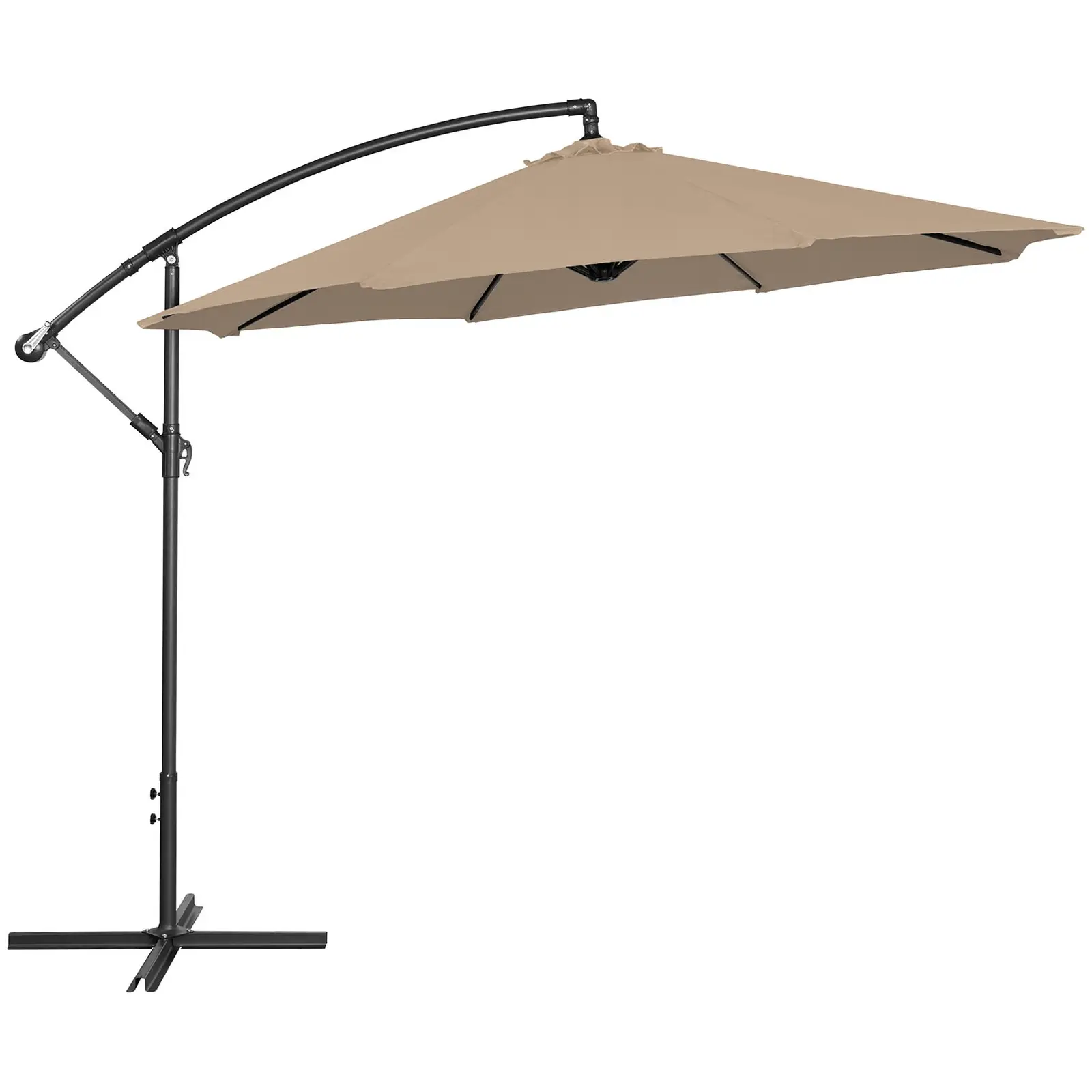 Висящ чадър - сив цвят - кръгъл - Ø 300 см - с възможност за накланяне
