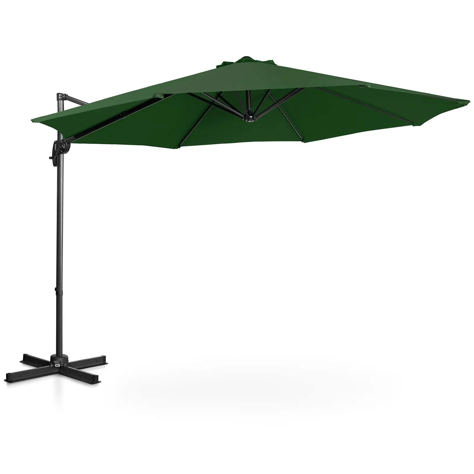 Parasol déporté - Vert - Rond - Ø 300 cm - Inclinable et pivotant