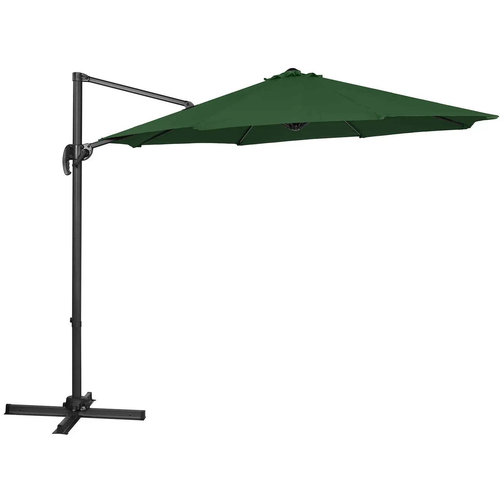 Aurinkovarjo - vihreä - pyöreä - Ø 300 cm - kallistettava ja käännettävä
