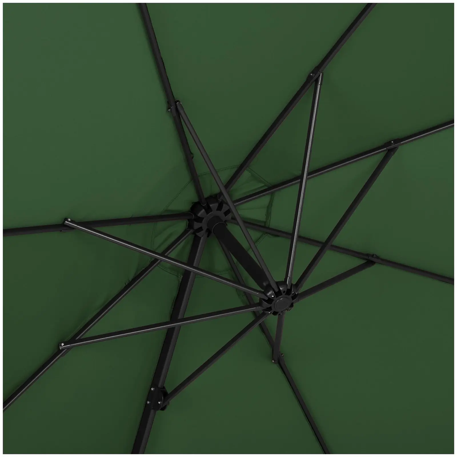 Parasol déporté - Vert - Rond - Ø 300 cm - Inclinable et pivotant