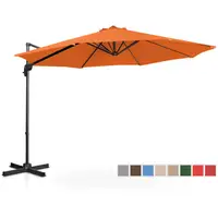 Градински чадър - Оранжев - кръгъл - Ø 300 см - накланящ се и въртящ се