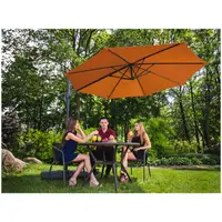 Umbrelă de grădină - portocalie - rotundă - Ø 300 cm - înclinabilă și rotativă