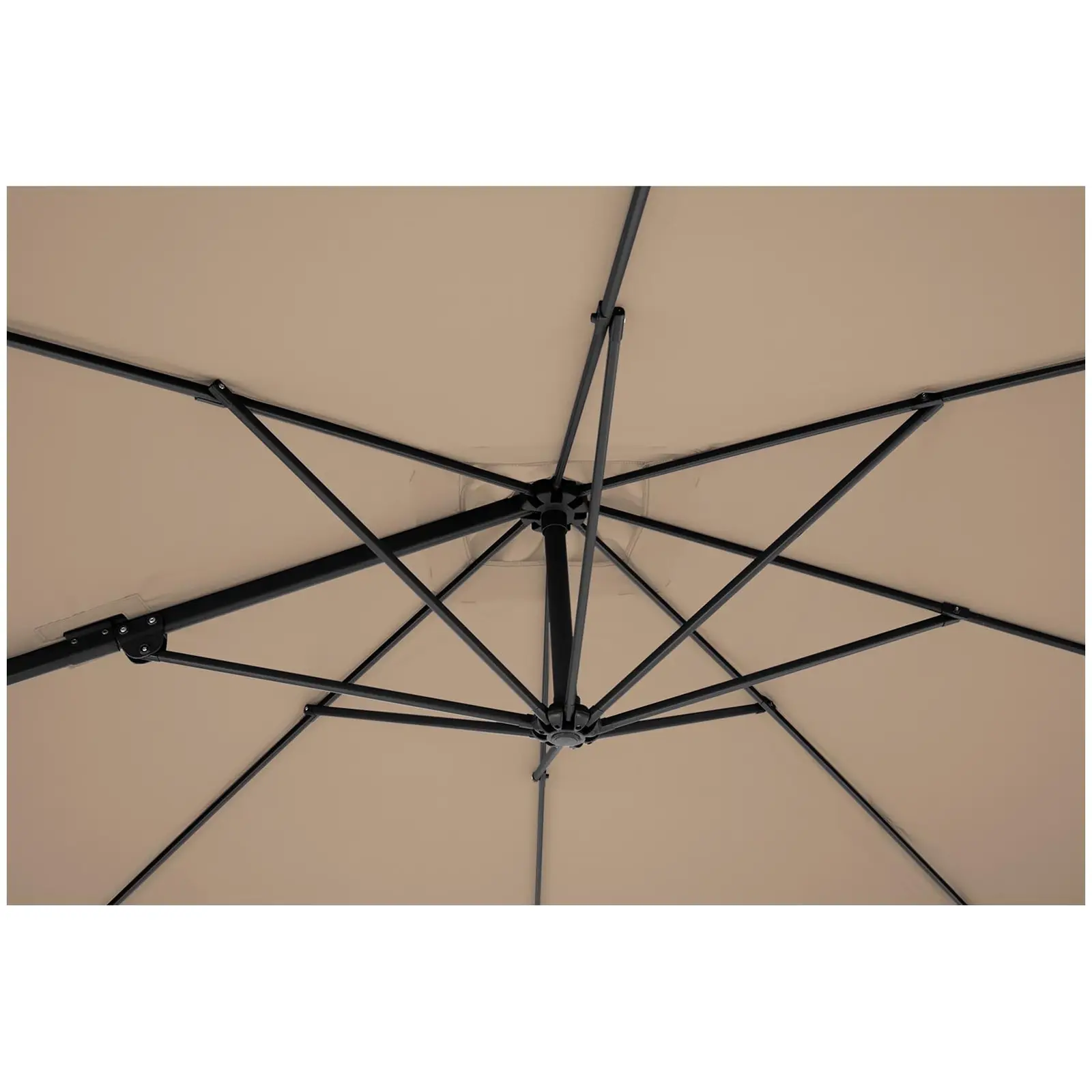 Ombrellone decentrato - Grigio talpa - Quadrato - 250 x 250 cm - Inclinabile e girabile