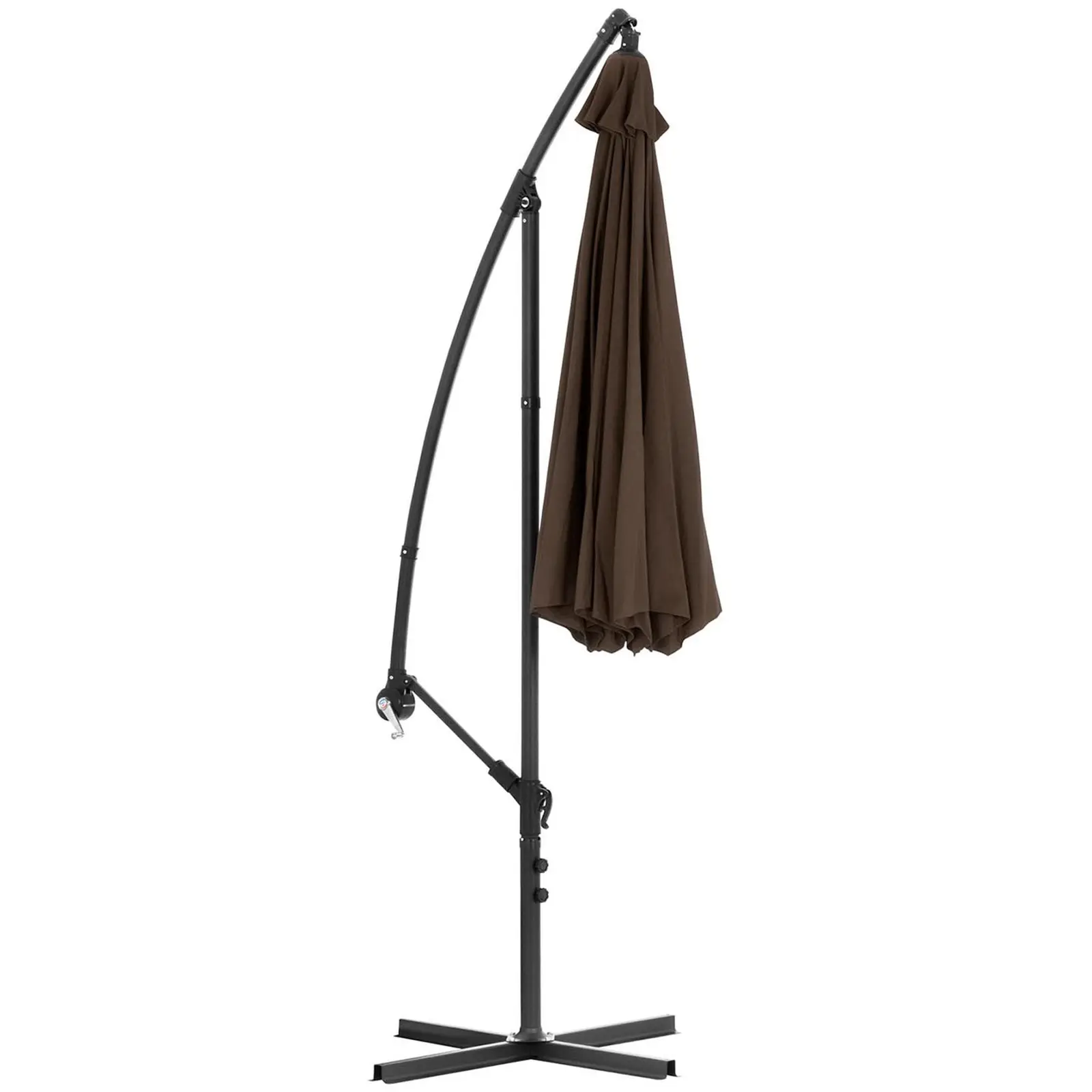 Boční slunečník - hnědý - kulatý - Ø 300 cm - naklápěcí (Vodotěsný materiál: Ne)
