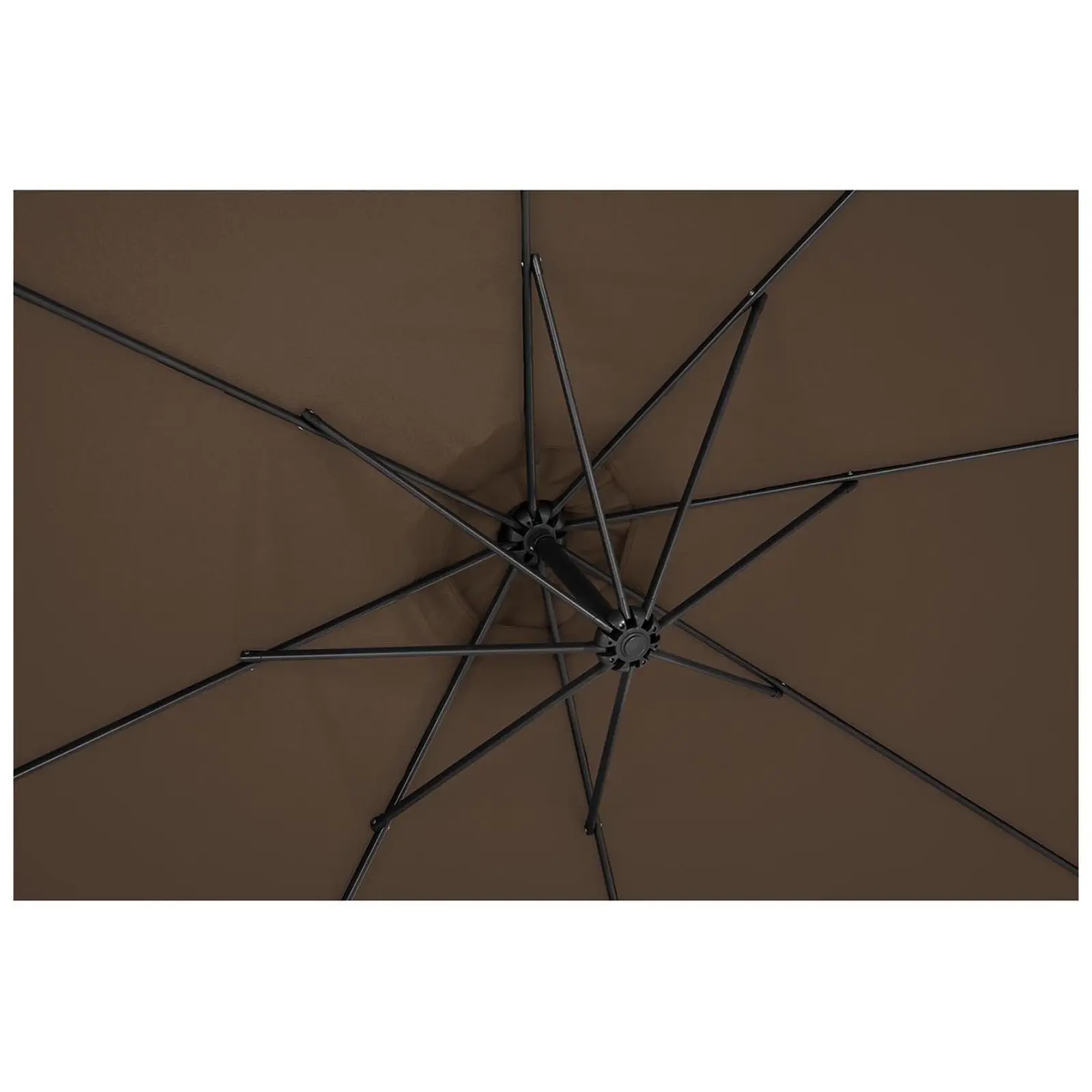 Hængeparasol - brun - rund - 300 cm i diameter