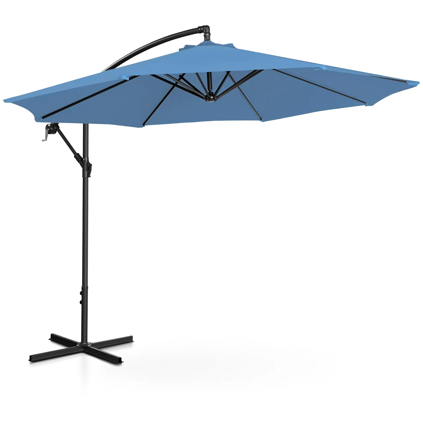 Parasol ogrodowy wiszący - niebieski - okrągły - Ø300 cm - uchylny