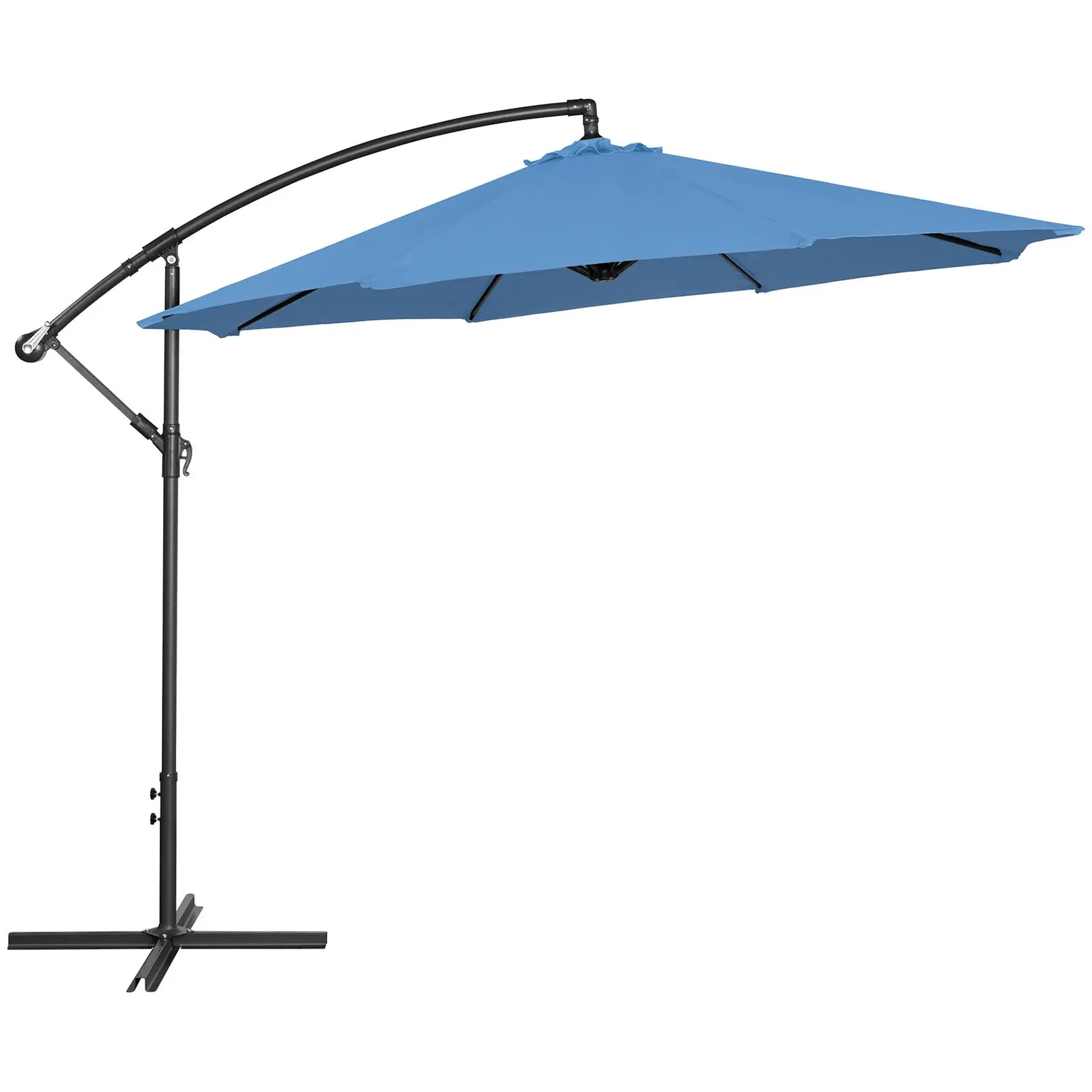 Parasol déporté - Bleu - Rond - Ø 300 cm - Inclinable (Inclinable: Oui)
