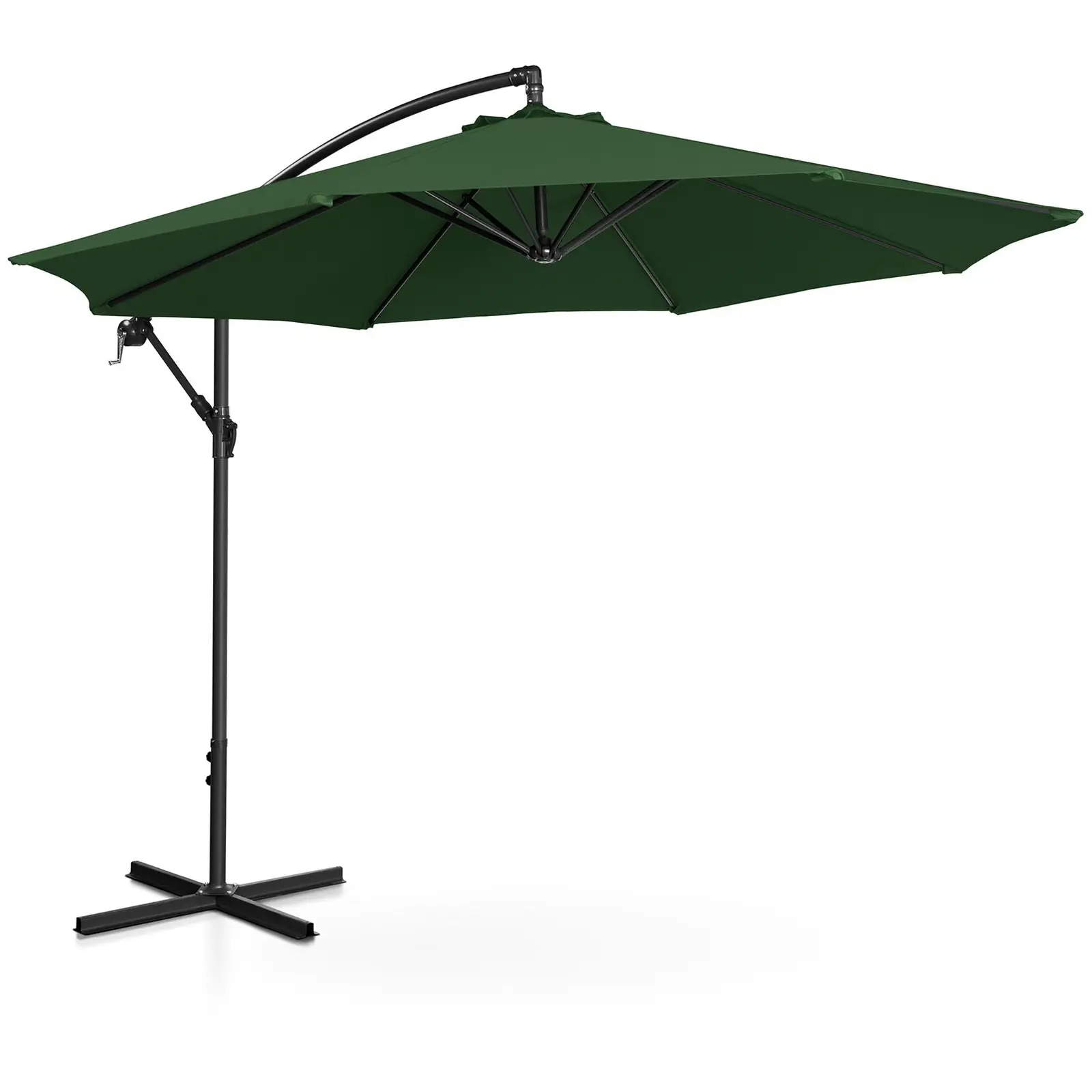 Parasol déporté - Vert - Rond - Ø 300 cm - Inclinable (Diamètre mât [mm]: 48)