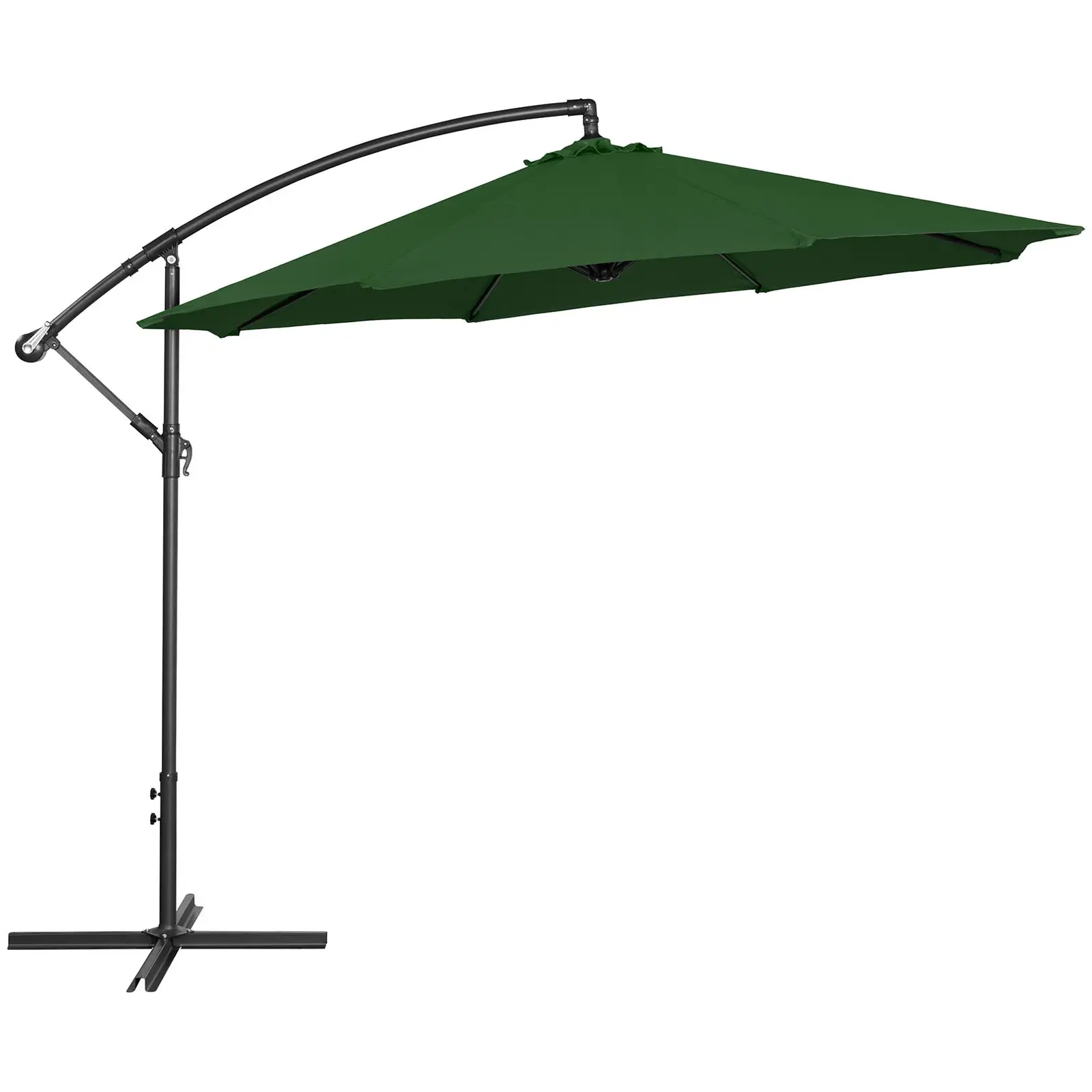 Parasol déporté - Vert - Rond - Ø 300 cm - Inclinable (Inclinable: Oui)