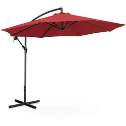 Градински чадър - бордо - кръгъл - Ø 300 см - накланящ се