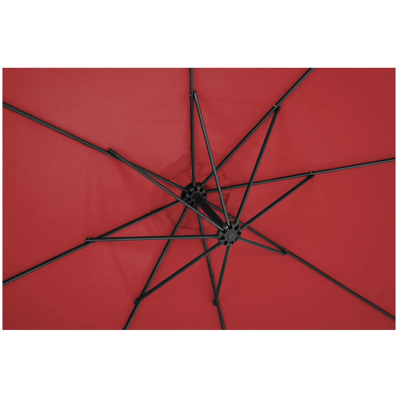 Aurinkovarjo - viininpunainen - pyöreä - Ø 300 cm - kallistettava