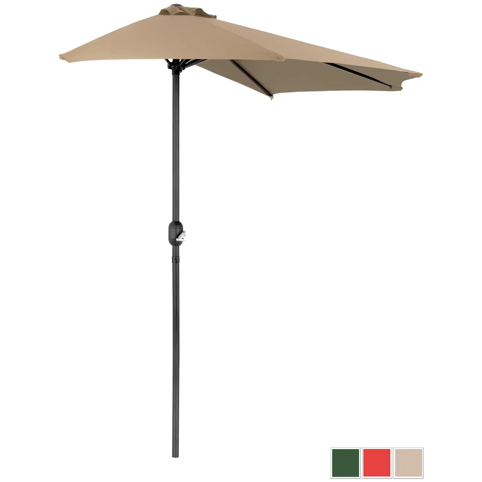 Parasol ogrodowy półokrągły - szarobrązowy - pięciokątny - 270 x 135 cm