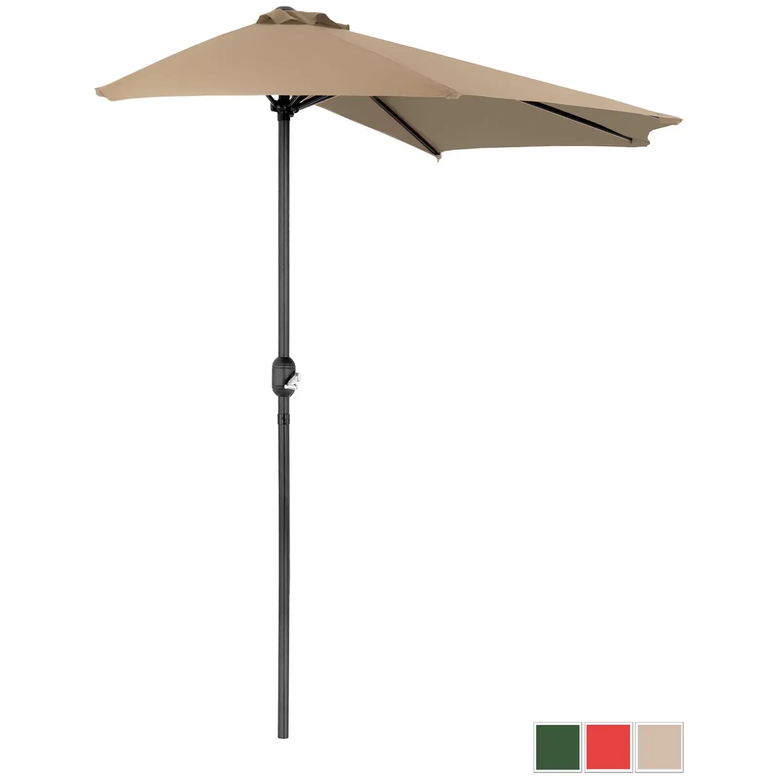 Половин чадър - кафяво - петоъгълен - 270 x 135 cm