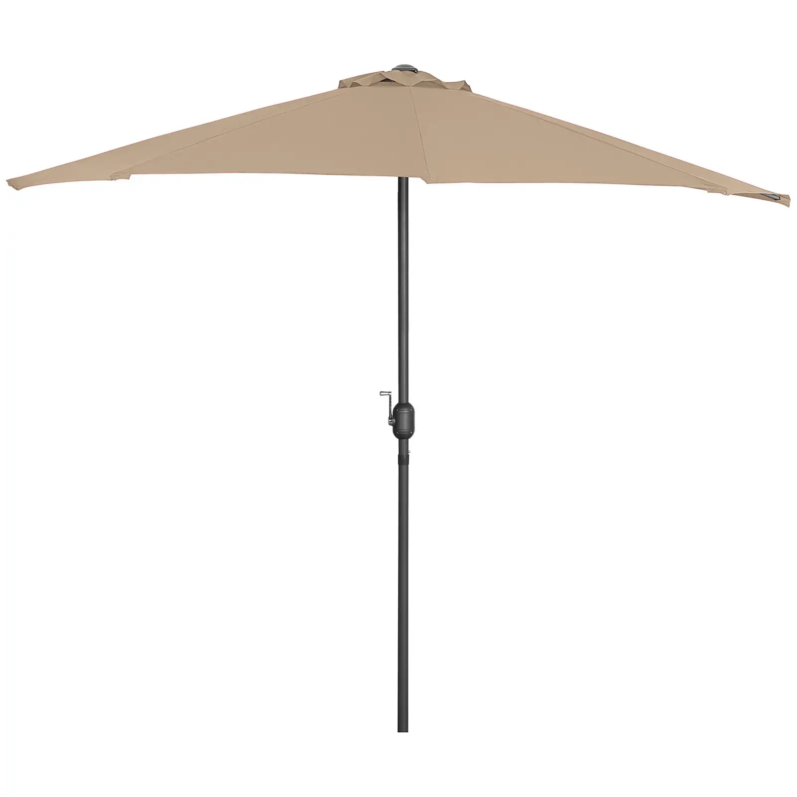 Parasol ogrodowy półokrągły - szarobrązowy - pięciokątny - 270 x 135 cm