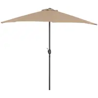 Halv parasol - taupe - femkantet - 270 x 135 cm