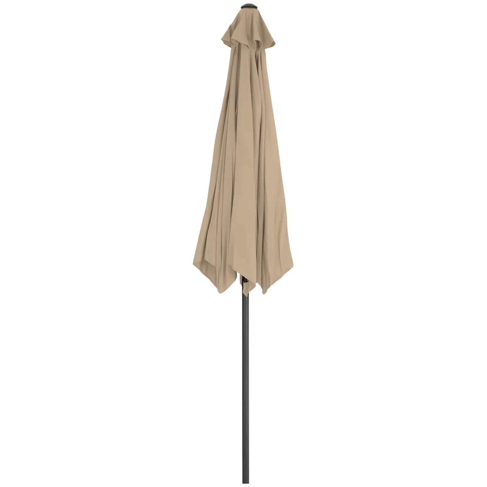 Půlkruhový slunečník - šedohnědý - pětiúhelník - 270 x 135 cm (Materiál: Polyester)