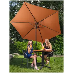 Parasoll stort - orange - sexkantigt - Ø 300 cm - Fällbart