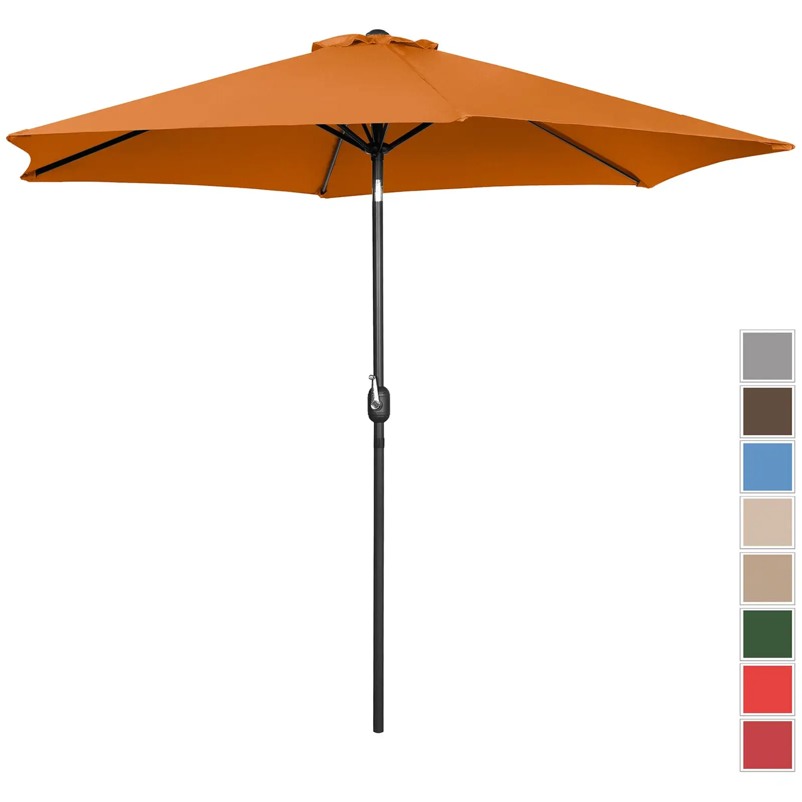 Veliki vrtni dežnik - oranžna barva - šesterokotni - Ø 300 cm - nagibni