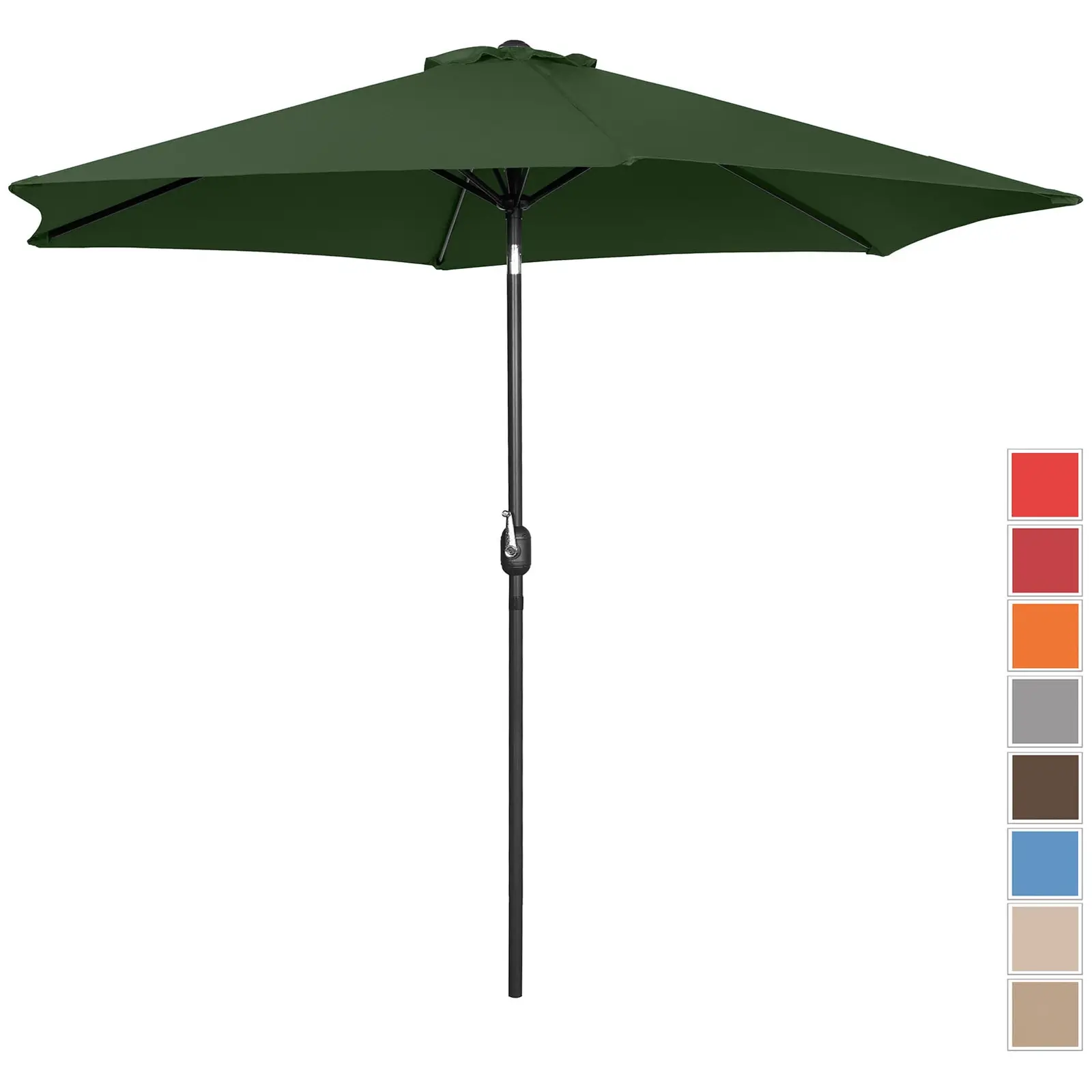 Grand parasol - Vert - Hexagonal - Ø 300 cm - Inclinable