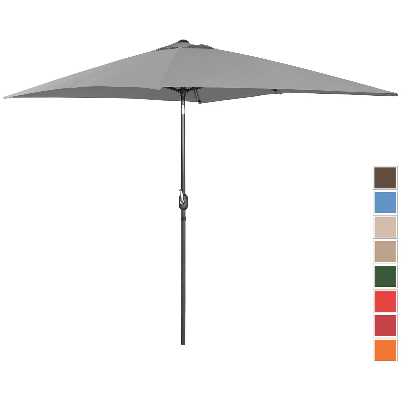 Parasol ogrodowy - ciemnoszary - prostokątny - 200 x 300 cm - uchylny