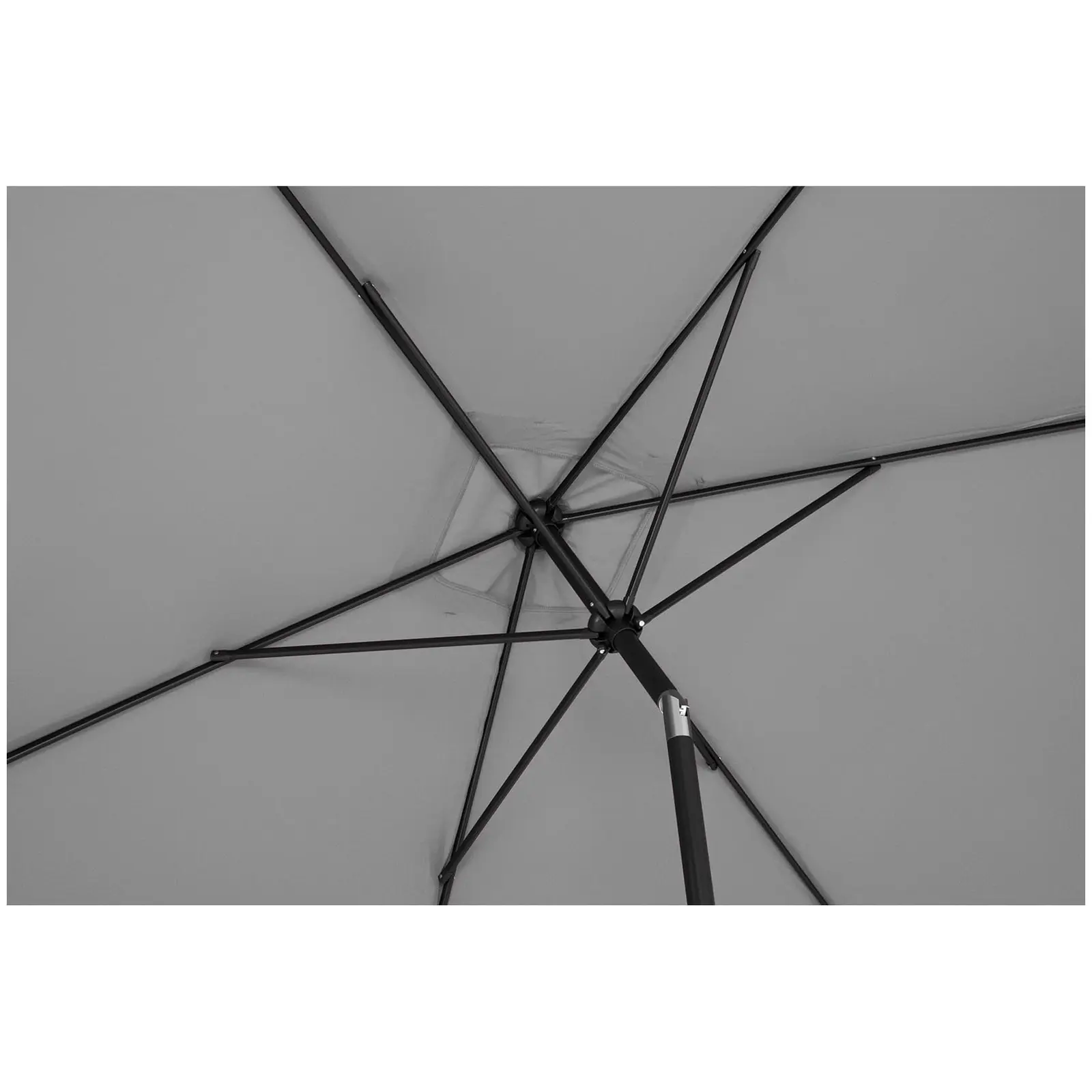 Velký slunečník - tmavě šedý - obdélníkový - 200 x 300 cm - naklápěcí (Barva: Tmavošedá)