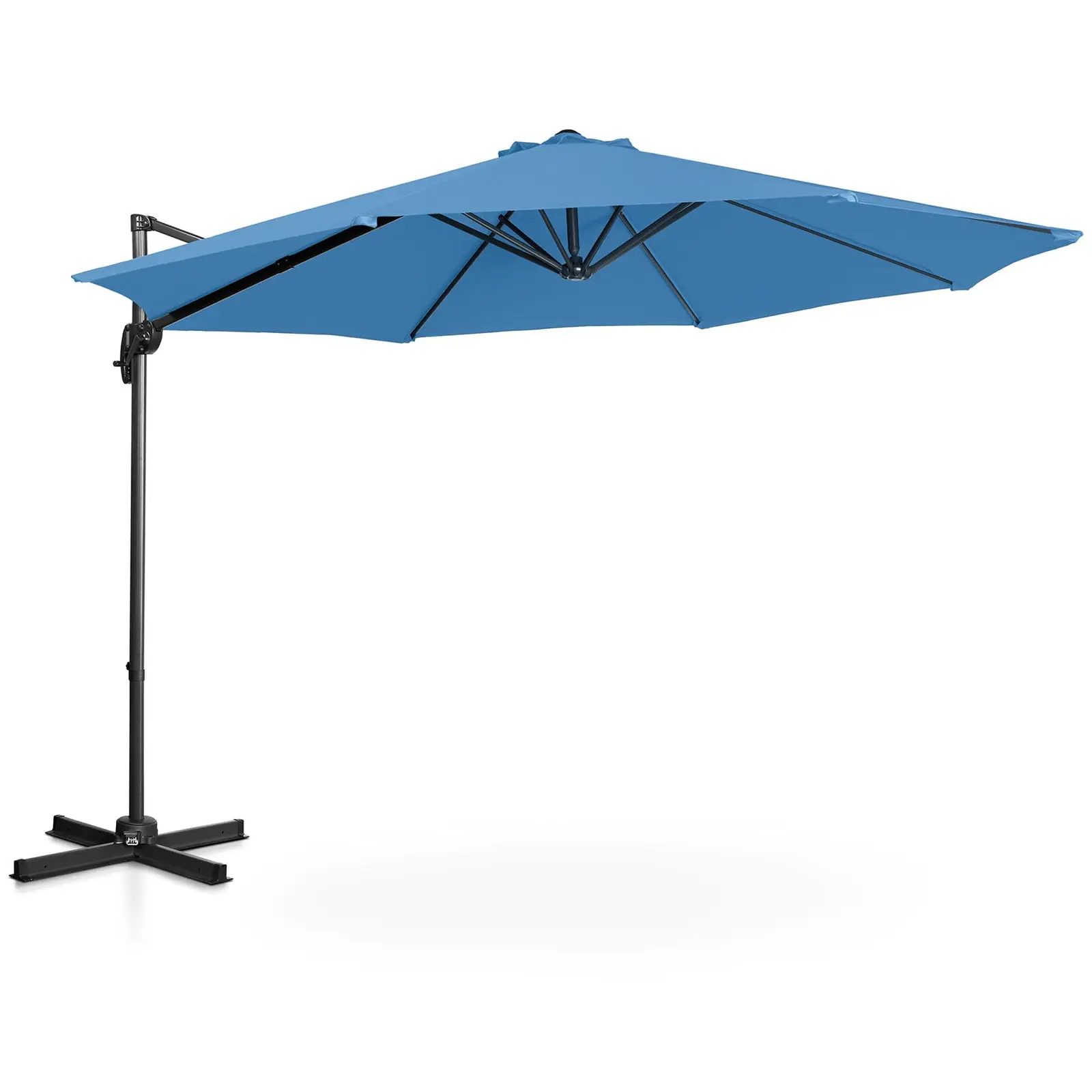 Aurinkovarjo - sininen - pyöreä - Ø 300 cm - kallistettava ja käännettävä