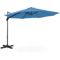 Parasol déporté - Bleu - Rond - Ø 300 cm - Inclinable et pivotant